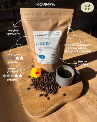 🌟 NOVINKA – Colombia Excelso 🌟 Čerstvě pražená 100% arabica z Kolumbie s harmonickým chuťovým profilem. ☕ Střední...